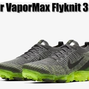 Nike Air VaporMax Flyknit 3 Black and Neon Green Shoes